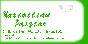 maximilian pasztor business card